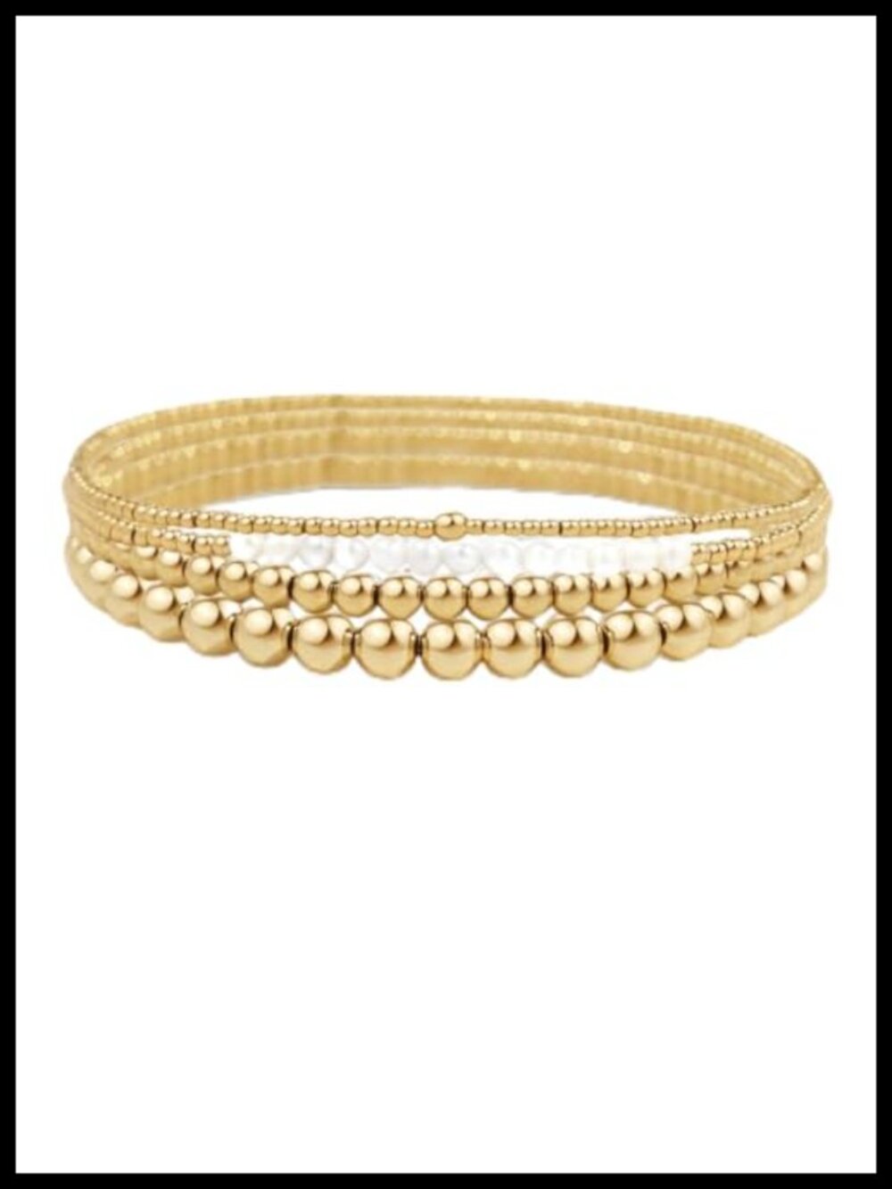Mint Lily Freshwater Pearl Gold Plated Bracelet Stacking Set for Women